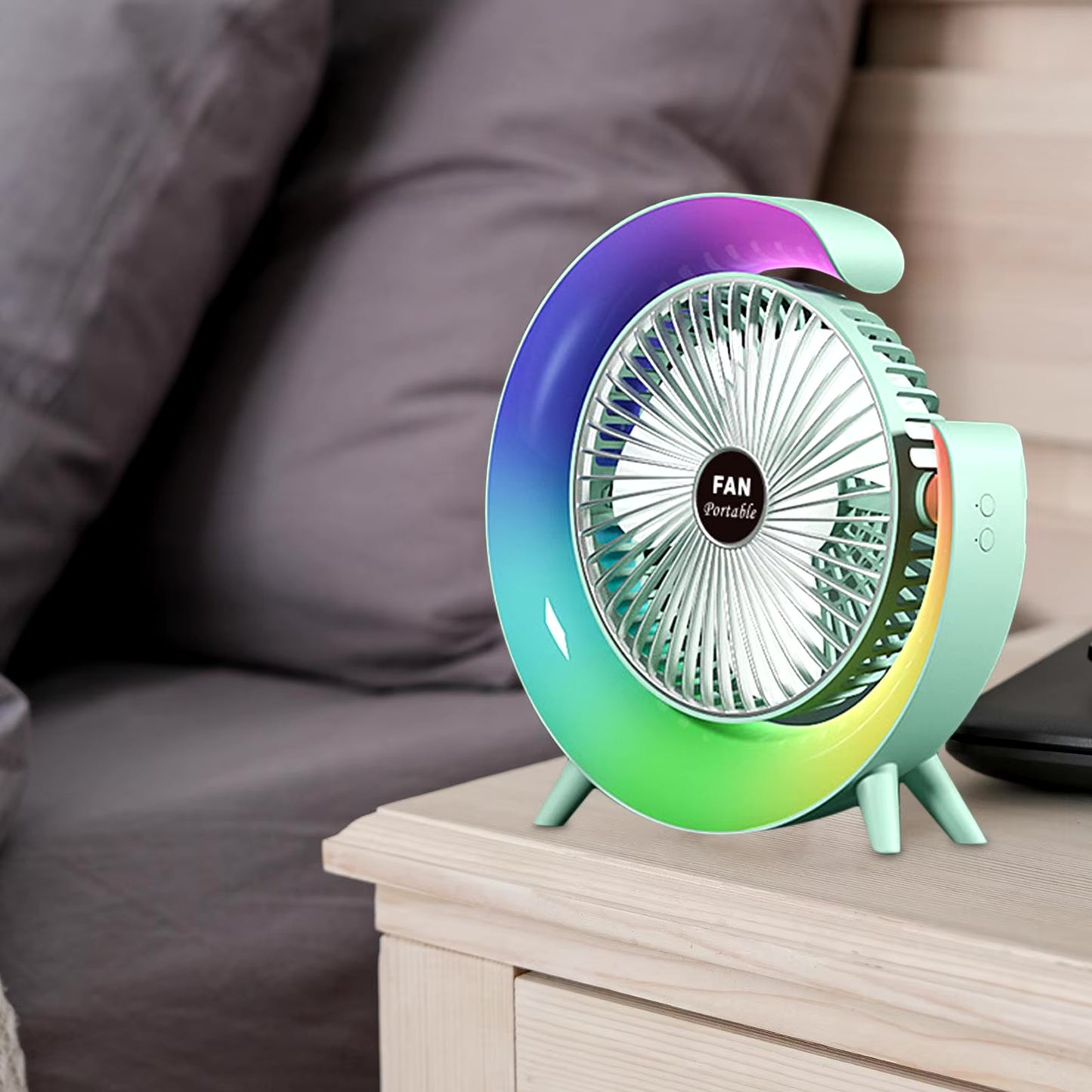 VENTILADOR DE ESCRITORIO USB CON LUCES