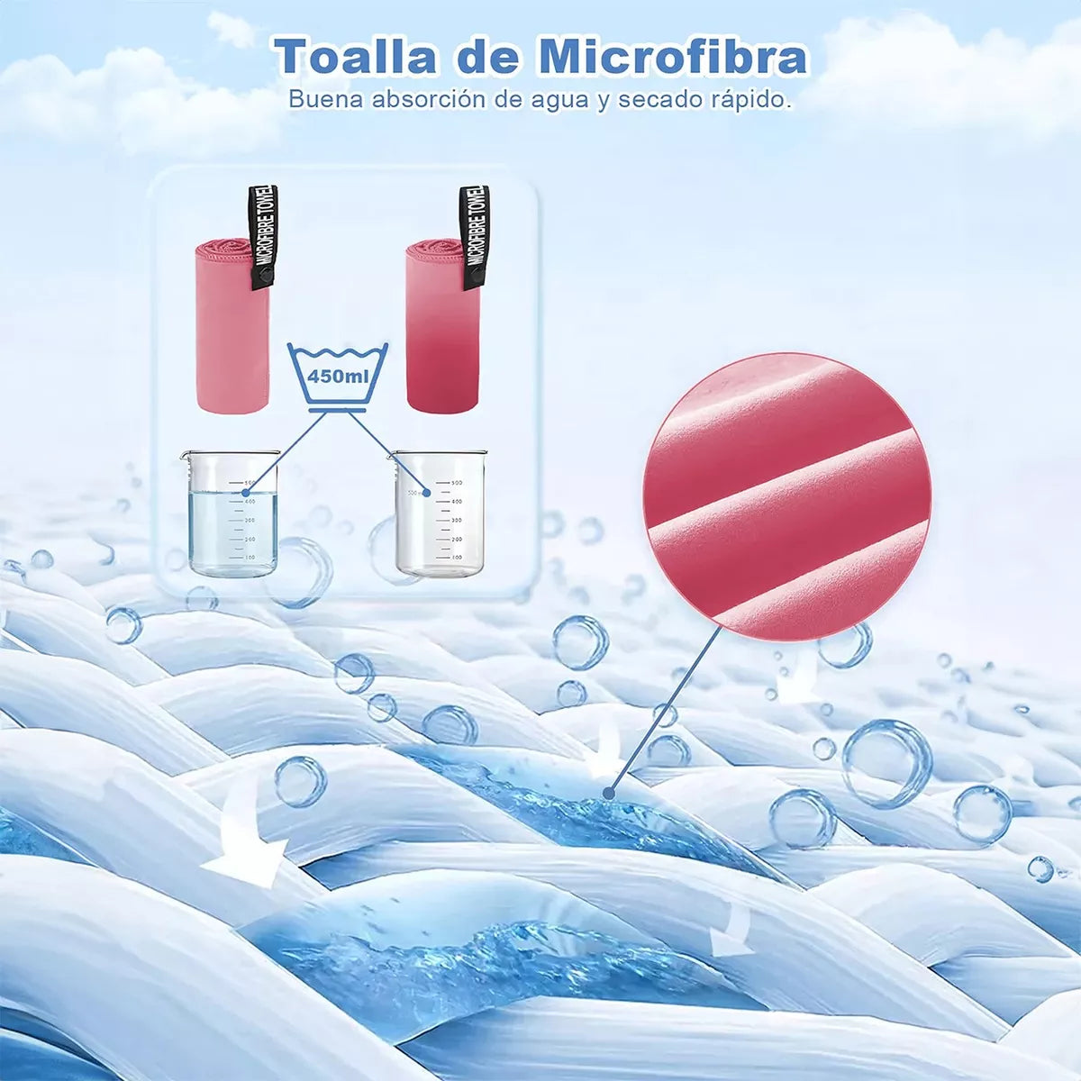 Toalla Microfibra 3 piezas