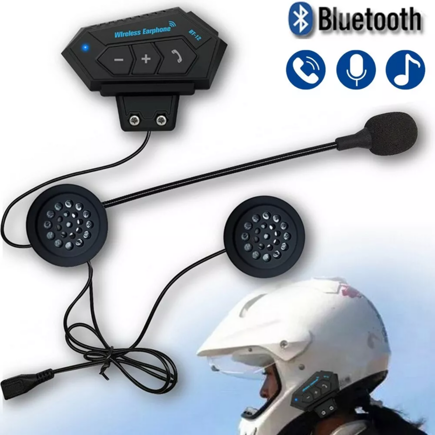 PureAudio Buds™ | Auricular con Bluetooth para Casco de Moto